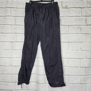 Rei Womens Black Ankle Zip Lined Nylon Hiking Stowable Pants Sz Large Petite